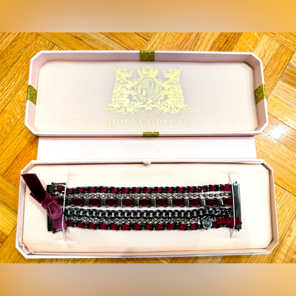 Juicy Couture crystal velvet bracelet with gift box